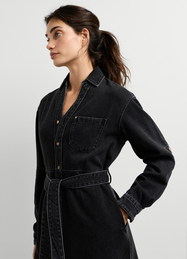 REGULAR FIT DENIM MIDI DRESS