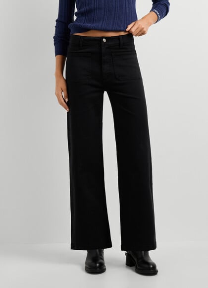 CULOTTE FIT TWILL TROUSERS