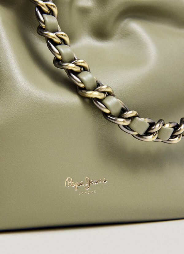 LEATHER EFFECT HOBO BAG