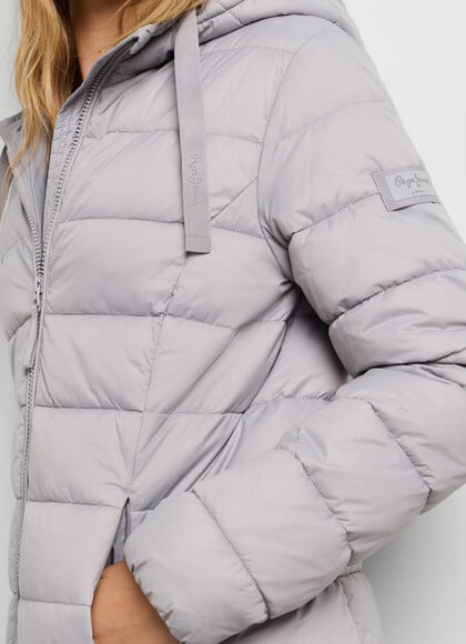 LONG PUFFER JACKET WITH HOOD