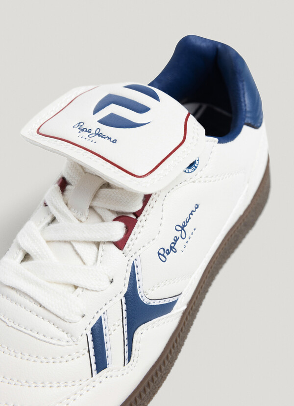 LEATHER EFFECT CUPSOLE SNEAKERS