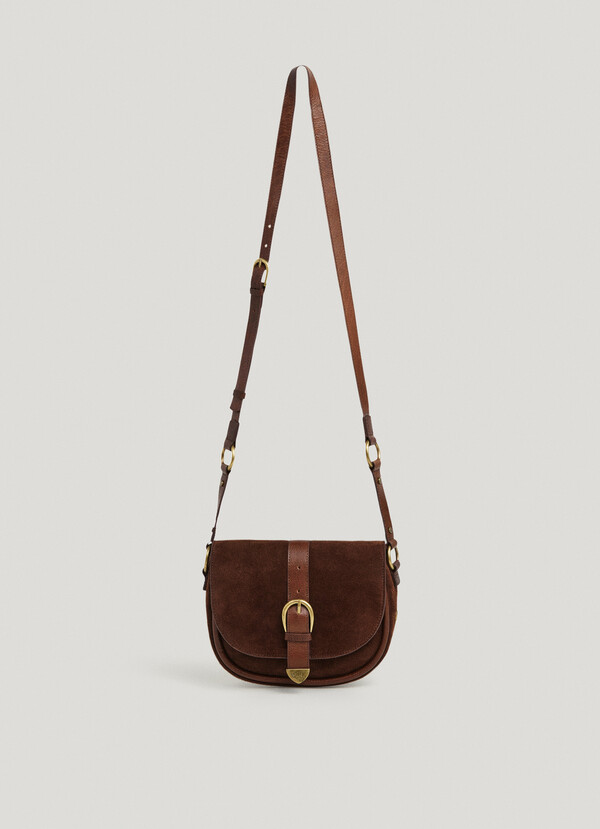 SUEDE BAG WITH FLAP