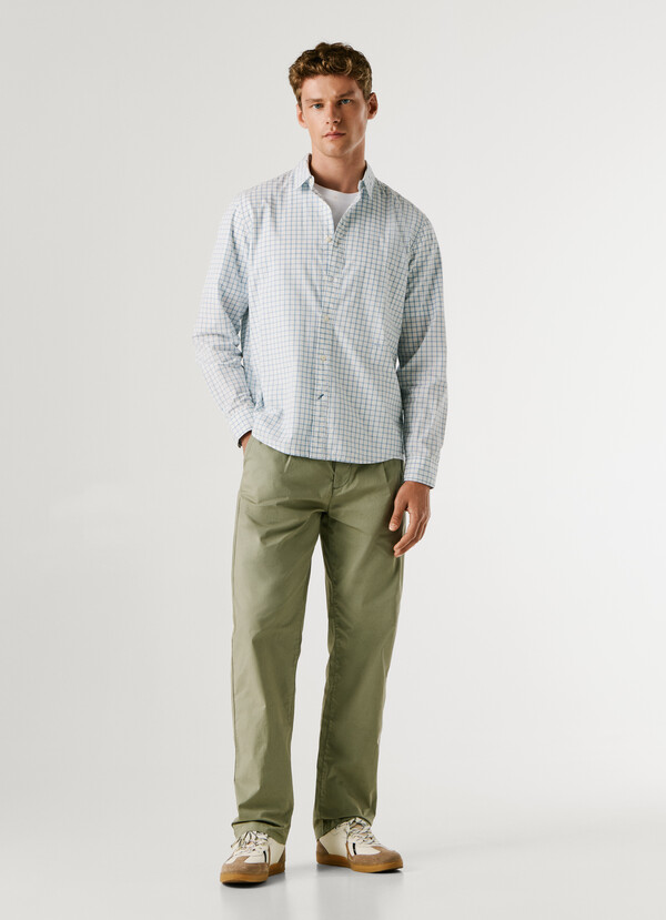 REGULAR FIT CHECKED POPLIN SHIRT