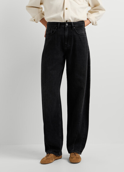BALLOON FIT MID-RISE JEANS - BOW