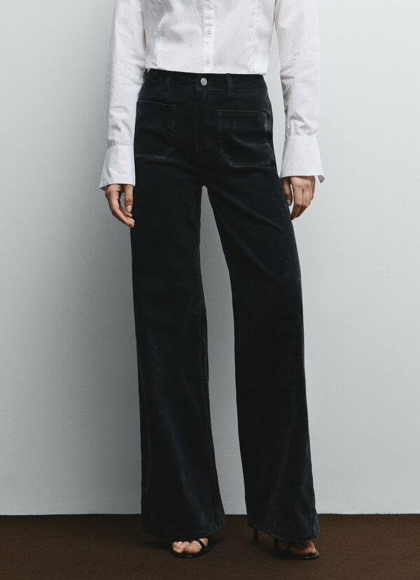 WIDE VELVET TROUSERS