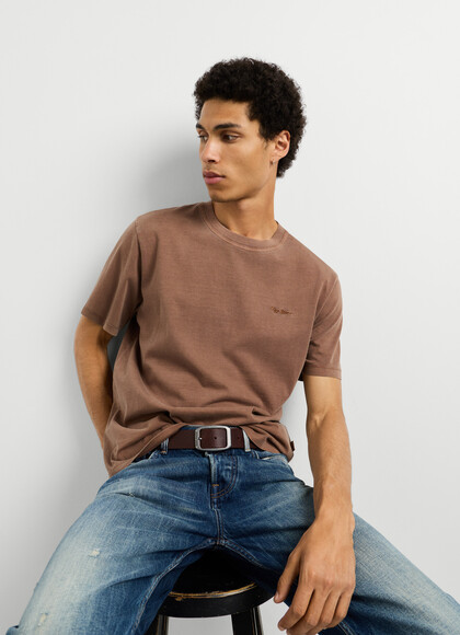 REGULAR FIT T-SHIRT WITH EMBROIDERED LOGO