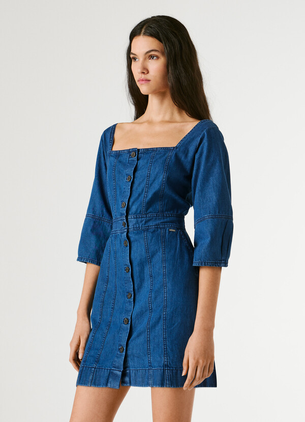 REGULAR FIT DENIM MINI DRESS
