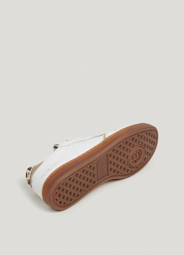 LEATHER TRAINERS WITH ANIMAL PRINT DETAILS - BALL