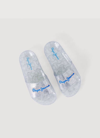TRANSLUCENT SLIDER SANDALS