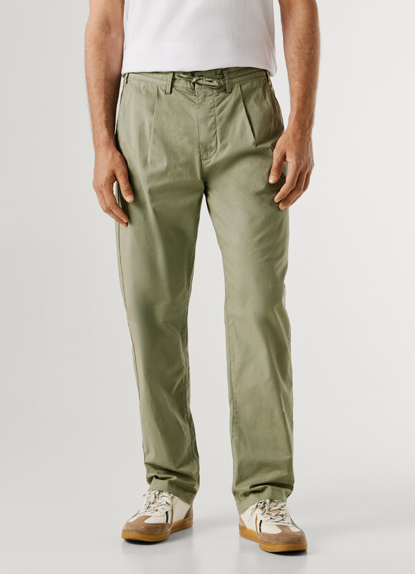 RELAXED FIT POPLIN CHINOS