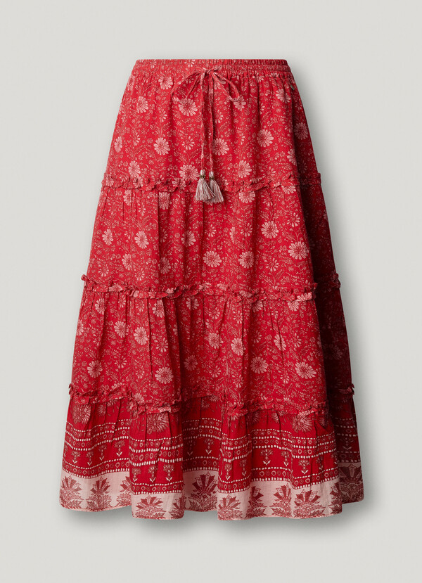 FLORAL PRINT MAXI SKIRT