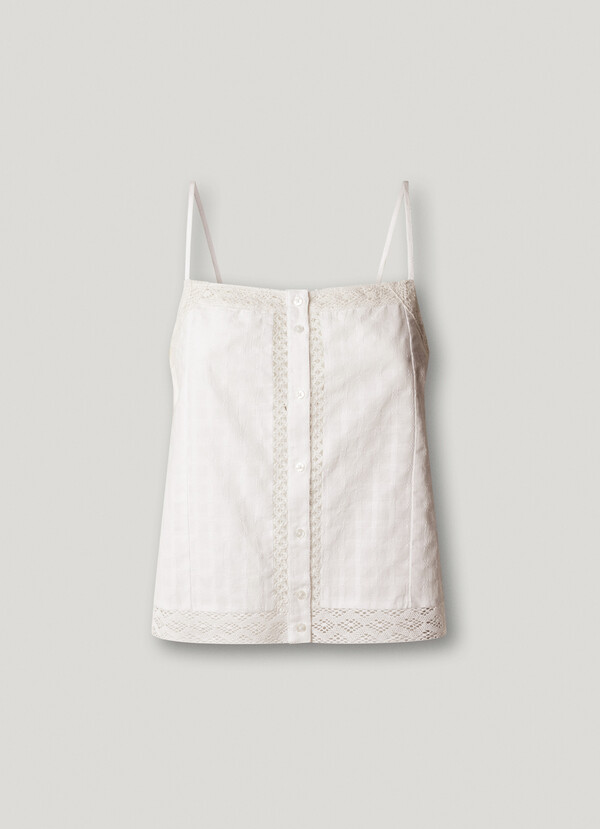 STRAPPY TOP WITH OPENWORK DETAILS