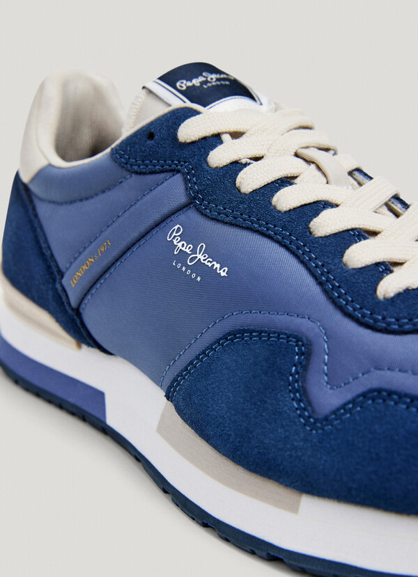 HAILON - LEATHER TRAINERS WITH SUEDE DETAILS 