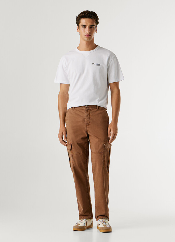 REGULAR FIT TWILL CARGO TROUSERS