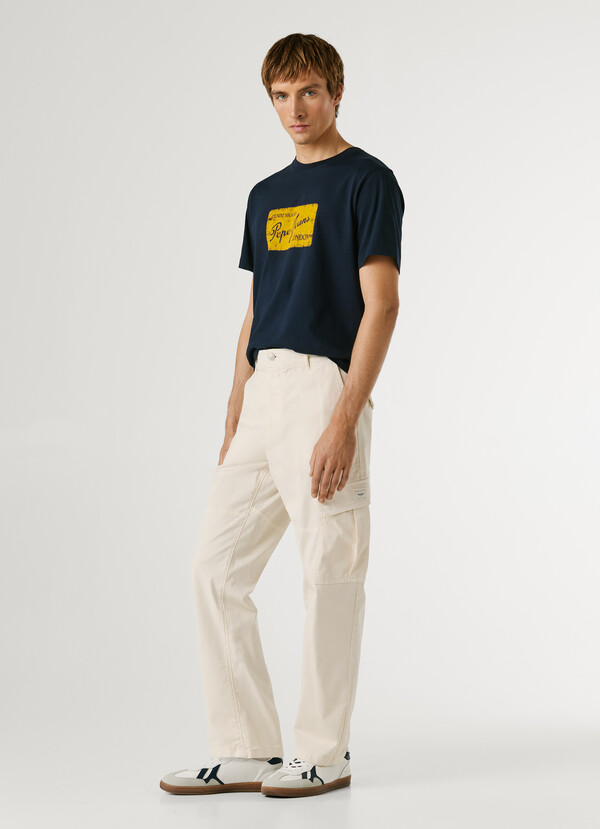 REGULAR FIT TWILL CARGO TROUSERS