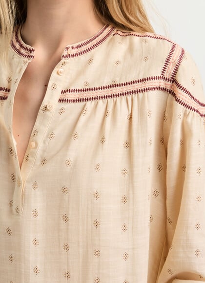 FLUID MAO COLLAR BLOUSE