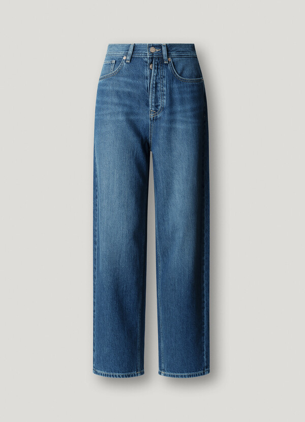 HIGH-RISE BARREL FIT JEANS - ADDISON