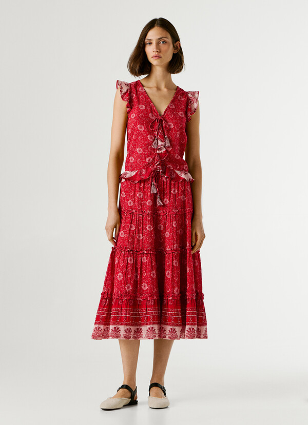 FLORAL PRINT MAXI SKIRT