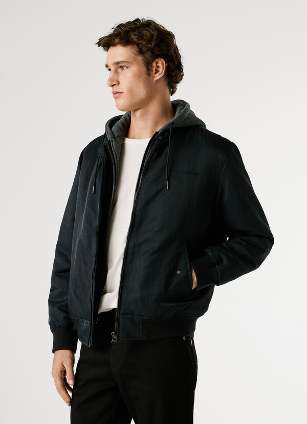 HOODED BOMBER JACKET