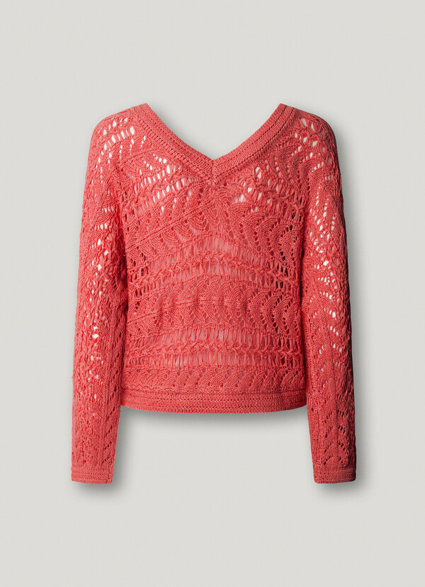 V-NECK OPENWORK JUMPER