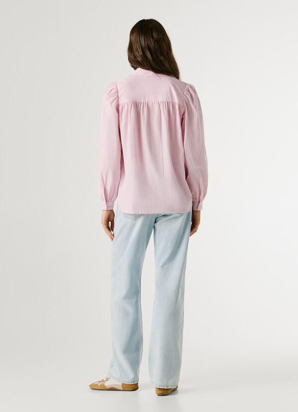 STRIPED POPLIN BLOUSE