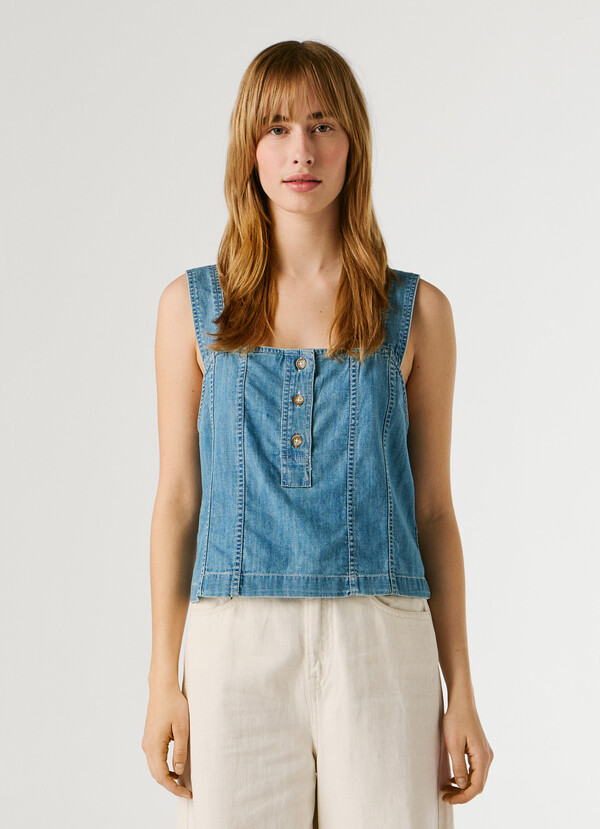 REGULAR FIT DENIM TOP