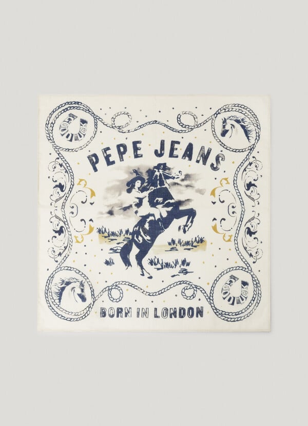 TWILL SCARF WITH PRINTED LOGO
