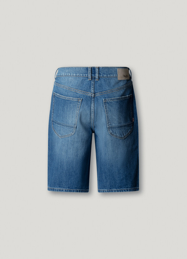 TAPER FIT DENIM BERMUDA SHORTS