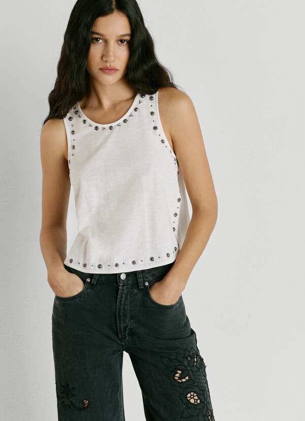 STRAPPY T-SHIRT WITH STUDS