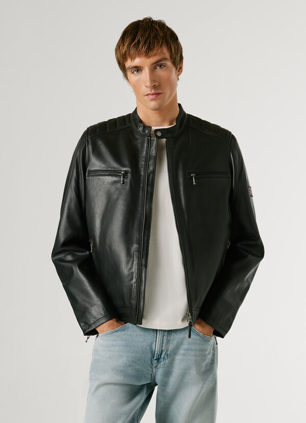 LEATHER BIKER JACKET