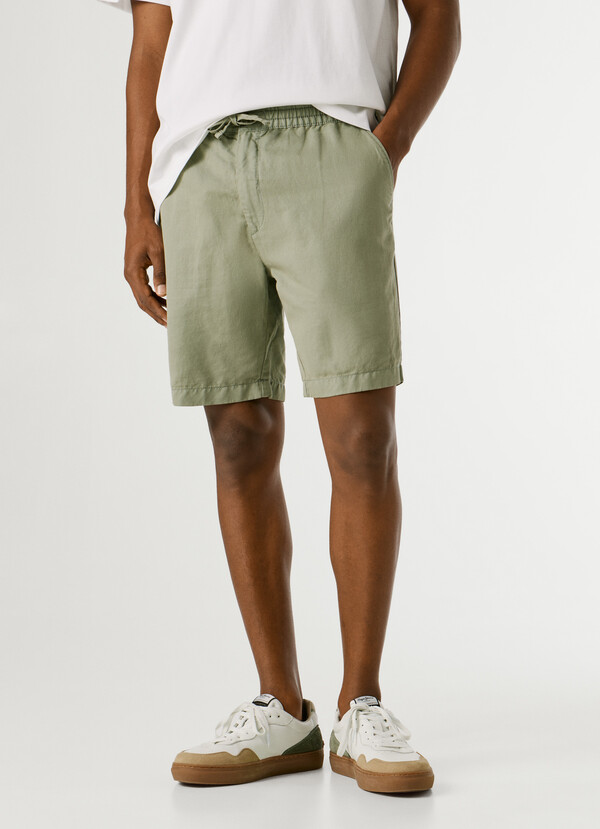 RELAXED FIT LINEN SHORTS