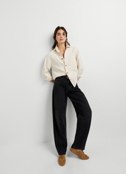 BALLOON FIT MID-RISE JEANS - BOW