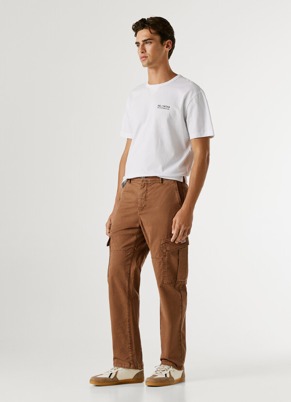REGULAR FIT TWILL CARGO TROUSERS
