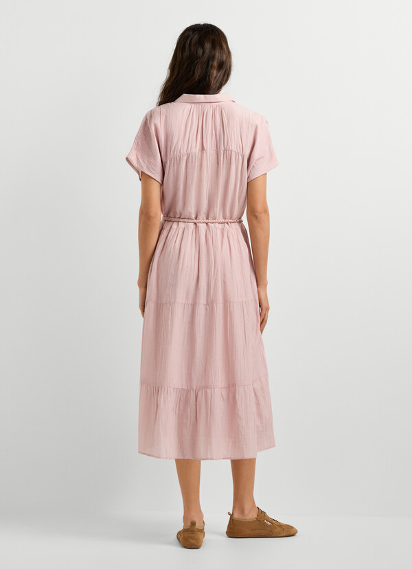 SHIRT COLLAR MIDI DRESS
