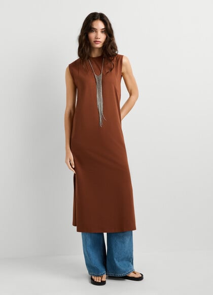 CREW NECK MAXI DRESS