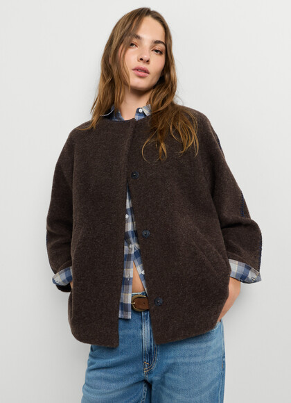 BOUCLE JACKET WITH HOOD