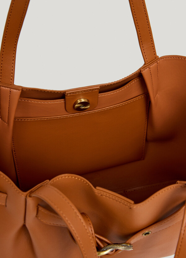 LEATHER EFFECT TOTE BAG