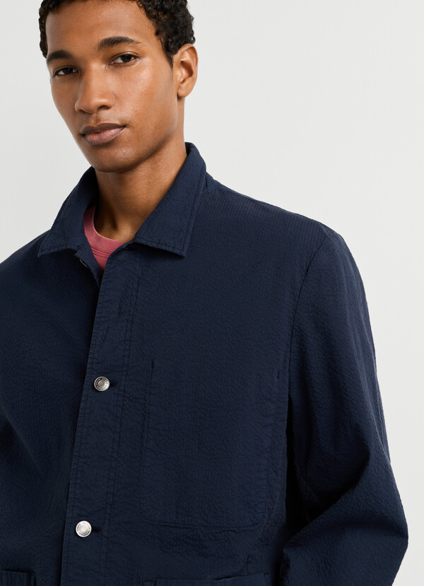 SEERSUCKER SHIRT COLLAR JACKET