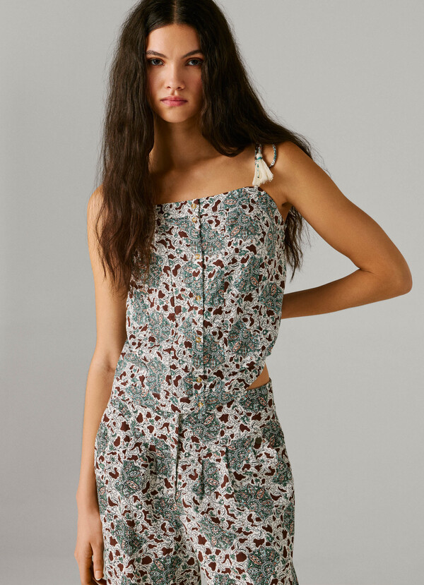 FLORAL PRINT STRAPPY TOP