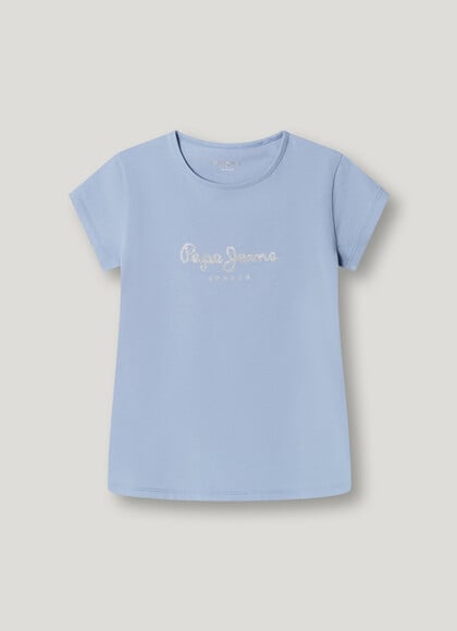 SLIM FIT GLITTER LOGO T-SHIRT