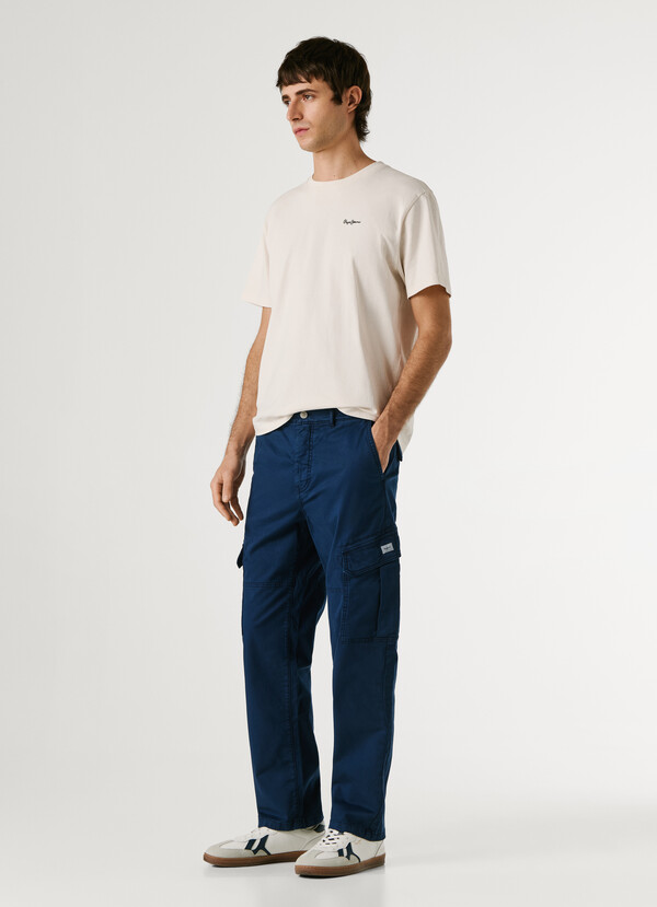 REGULAR FIT TWILL CARGO TROUSERS
