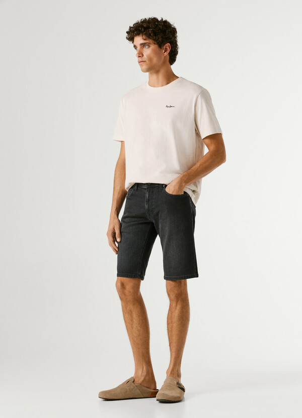 SLIM FIT DENIM BERMUDA SHORTS