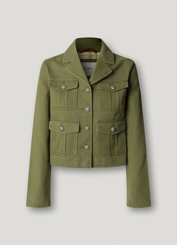 CROPPED FIT TWILL JACKET