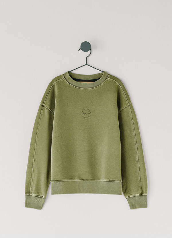 SWEAT-SHIRT COUPE D&Eacute;CONTRACT&Eacute;E &Agrave; COL ROND