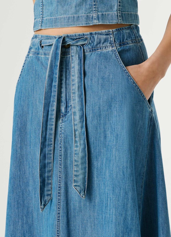 REGULAR FIT DENIM MAXI SKIRT
