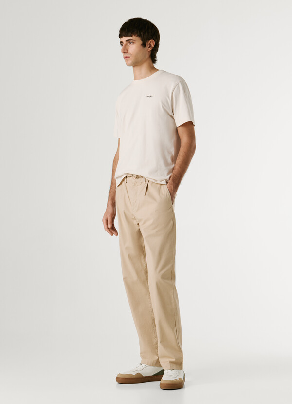 RELAXED FIT POPLIN CHINOS