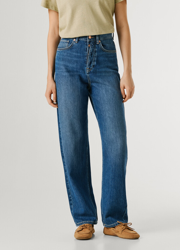 HIGH-RISE BARREL FIT JEANS - ADDISON