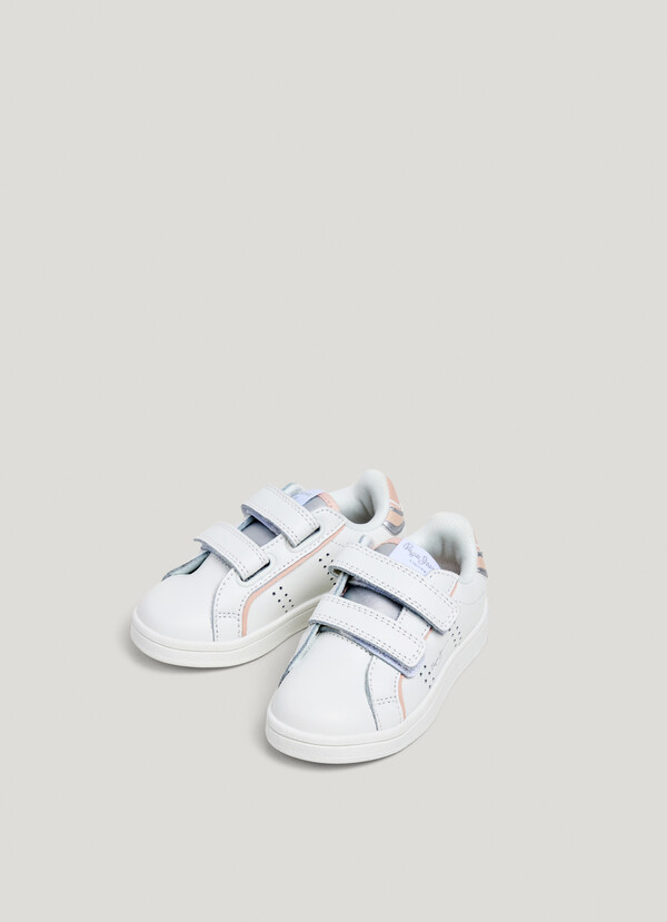 LEATHER TRAINERS WITH VELCRO CLOSURE
