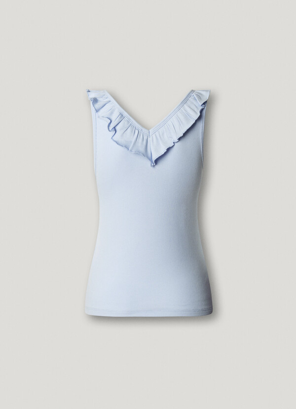 V-NECK RIBBED TOP