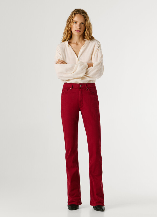 FLARE FIT 5-POCKET TROUSERS